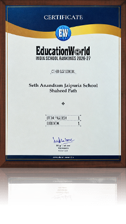 Seth Anandram Jaipuria School Ghaziabad in EducationWorld India School Rankings 2026-27